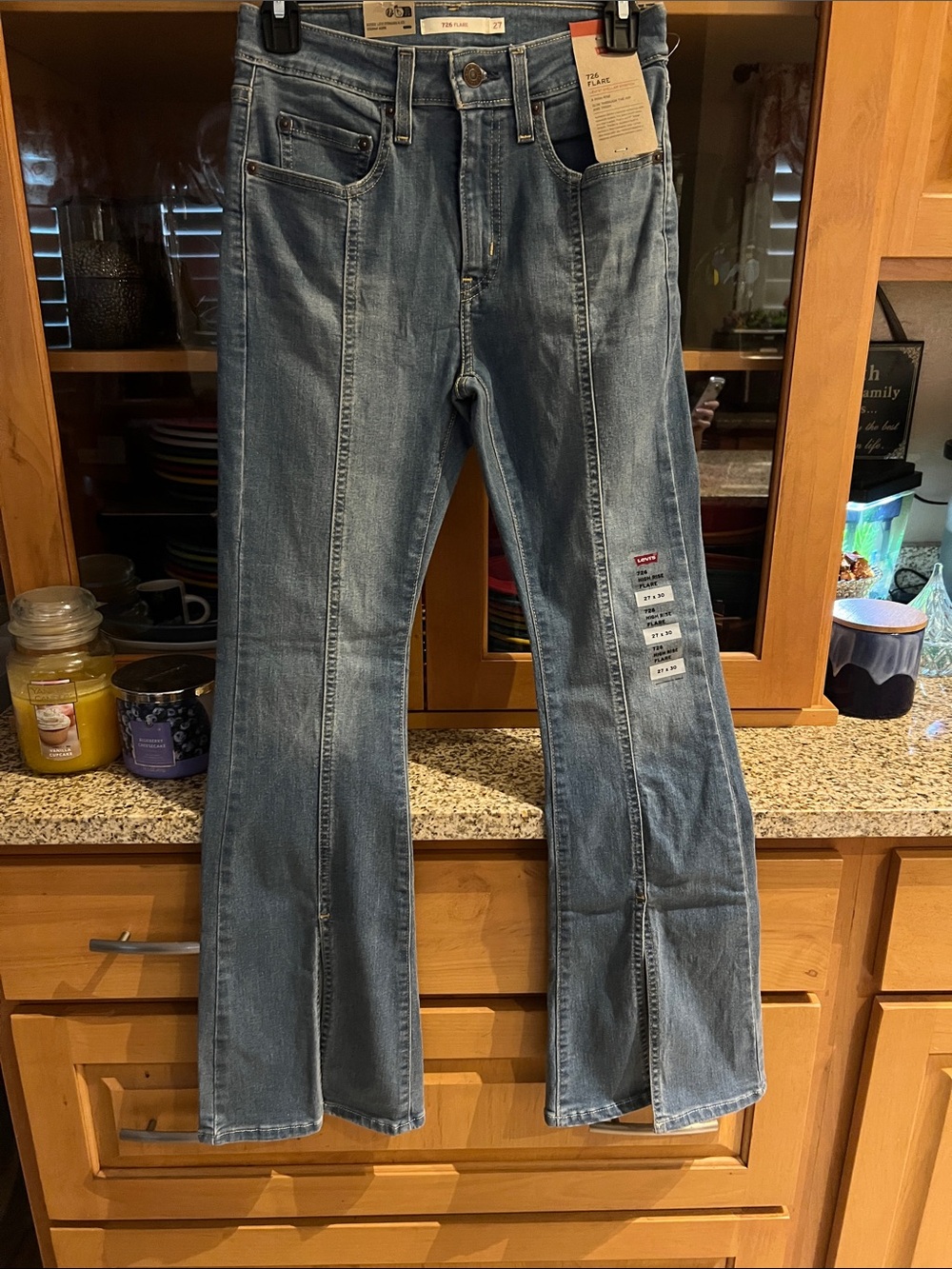 Levi's Women's Light Blue Paneled Wide-Leg Jeans